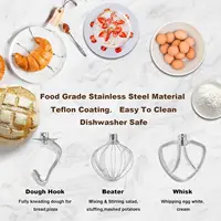 9 IN 1 850W Tilt-Head Multifunctional Electric Mixer with 7.5 QT Stainless Steel Bowl, 1.5L Glass Jar, Beater Dishwasher Safe 2