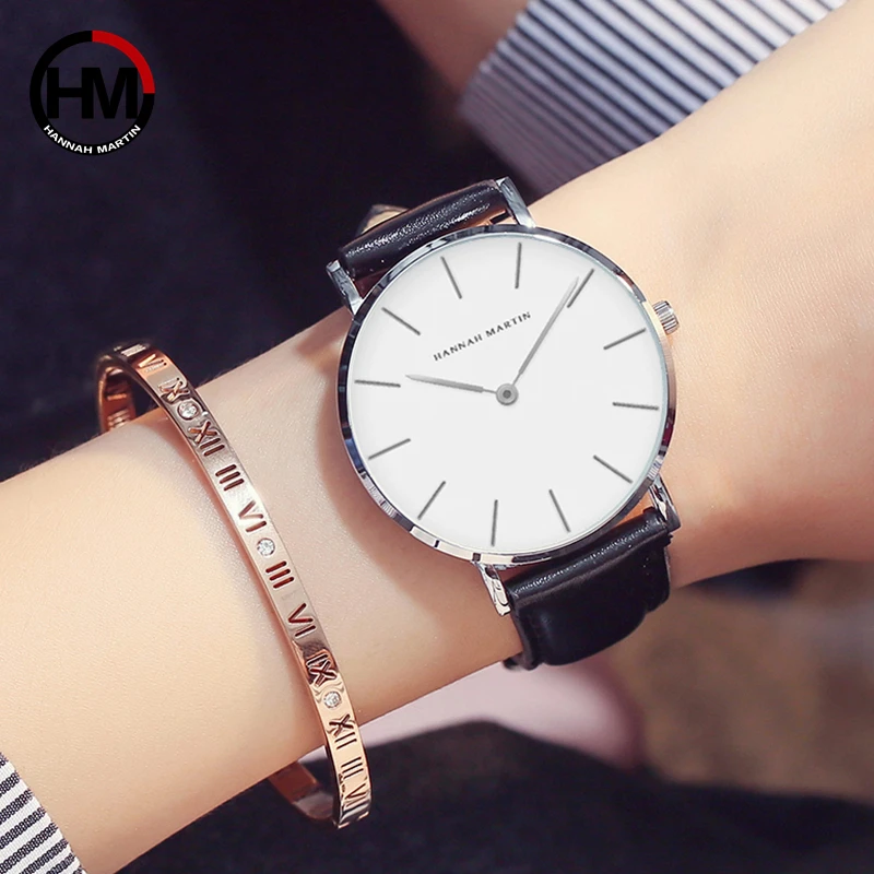 Hannah Martin Brand Japan Quartz Movement Women Fashion Watch Leather Strap Lady Wristwatches Waterproof Clock relogio feminino 6