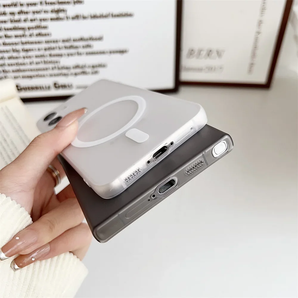Matte Transparent Ultra-Thin Magnetic Phone Case with Lens Protection