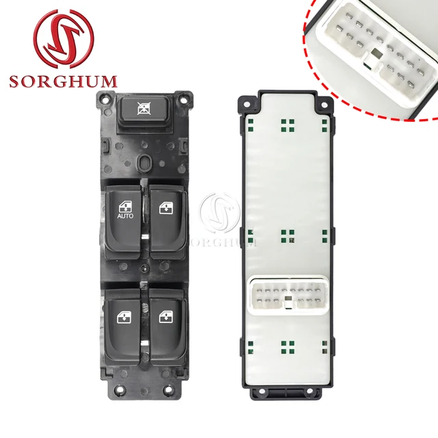 نافذة باب السيارة SORGHUM 93570-1J102 935701 J102 202008158   زر مفتاح التحكم في نافذة الطاقة الكهربائية لشركة Hyundai i20 2008-2015