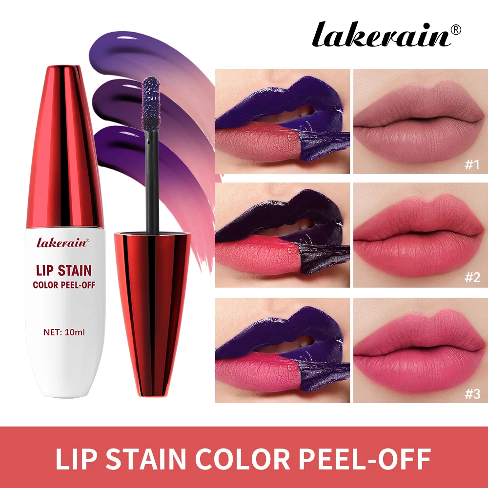 Peel Off Rose Pink Lip Gloss Matte Outline Contour Tattoo Lip Stain Waterproof Transfer Resistant Tear Off Natural Tint