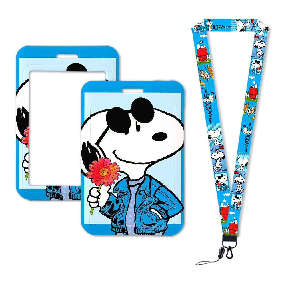 Cartoon Snoppy Lanyards Keychain Cute Badge Holder ID Credit Card Pass Hang Rope Bank Credit Card Holder Key Holder Keys Accessories Gifts