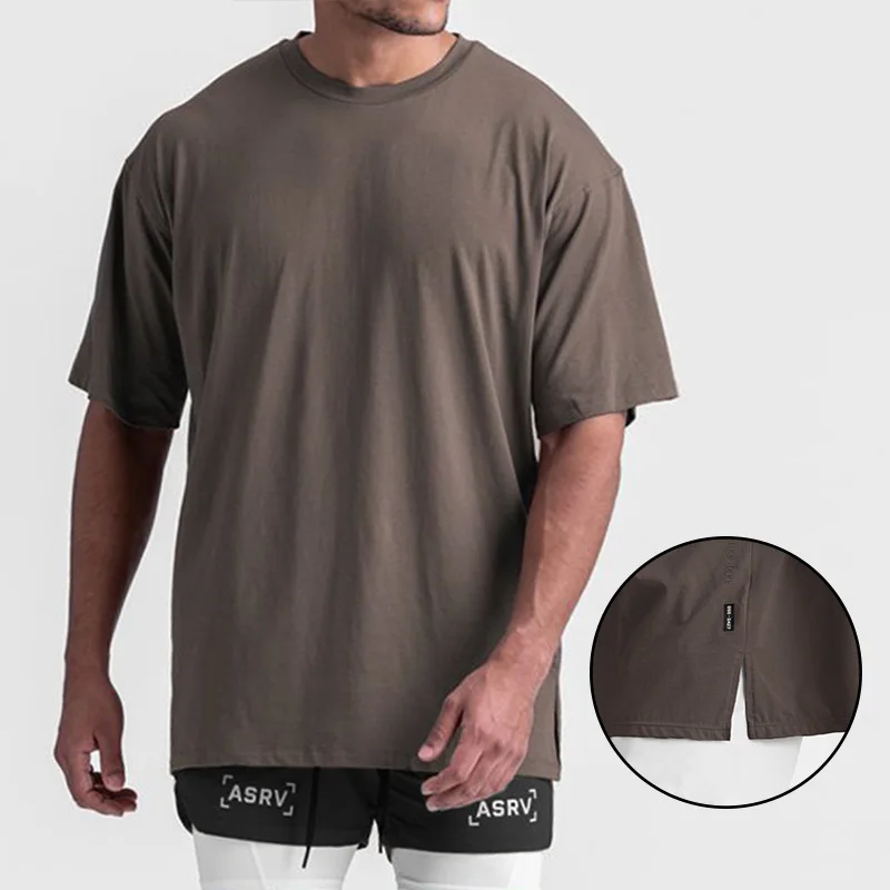 T-shirt da palestra da uomo ad asciugatura rapida Traspirabilità Patchwork T-shirt sportiva a maniche corte Camicia fitness Abbigliamento sportivo da allenamento - immagine 3