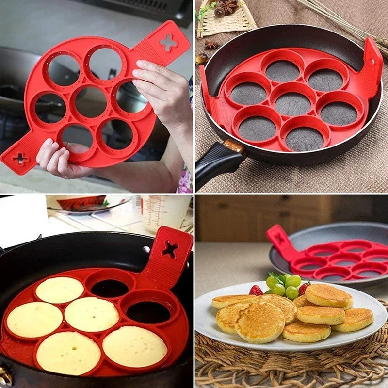 Dropship Silicone 7 Holes Fried Egg Mold Pancake Maker Mold Forms