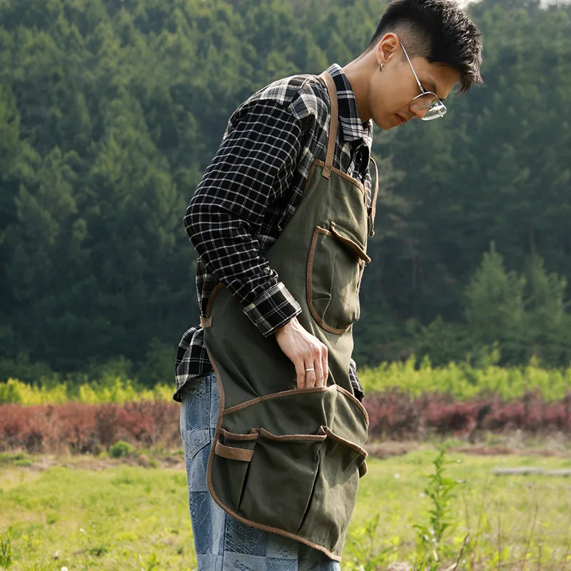 Outdoor work apron custom logo camping picnic gardening woodworking  barbecue hairdressing men and women work clothes apron - AliExpress