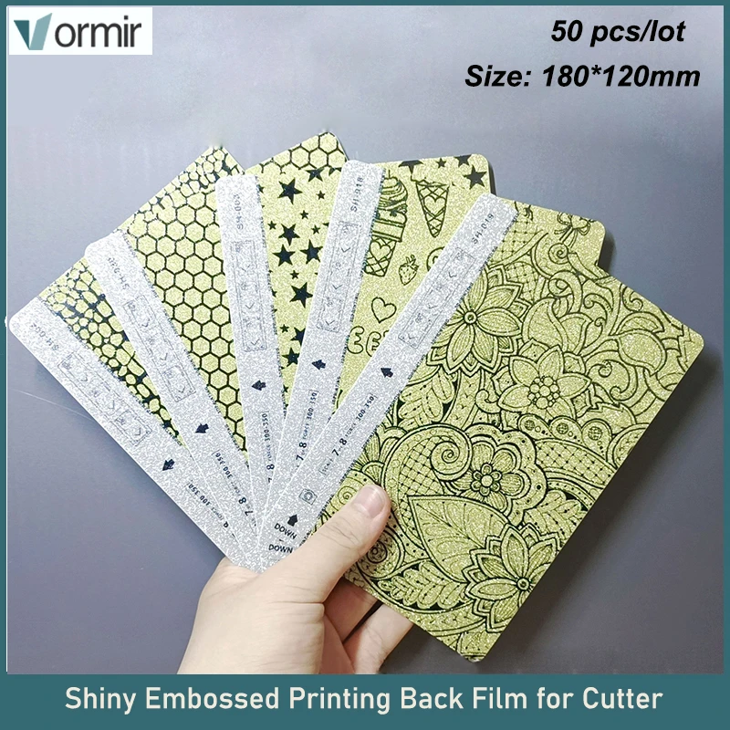 

50 Pcs Glitter Embossed Printing SmartPhone Skin Sticker for Cutting Machine Mobilephone Back Housing Glass Protective Films