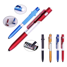 

4 In 1 Folding Mobile Phone Stand Touch Screen Stylus LED Light Multifunctional Ballpoint Pen School Office Stationery Supplies