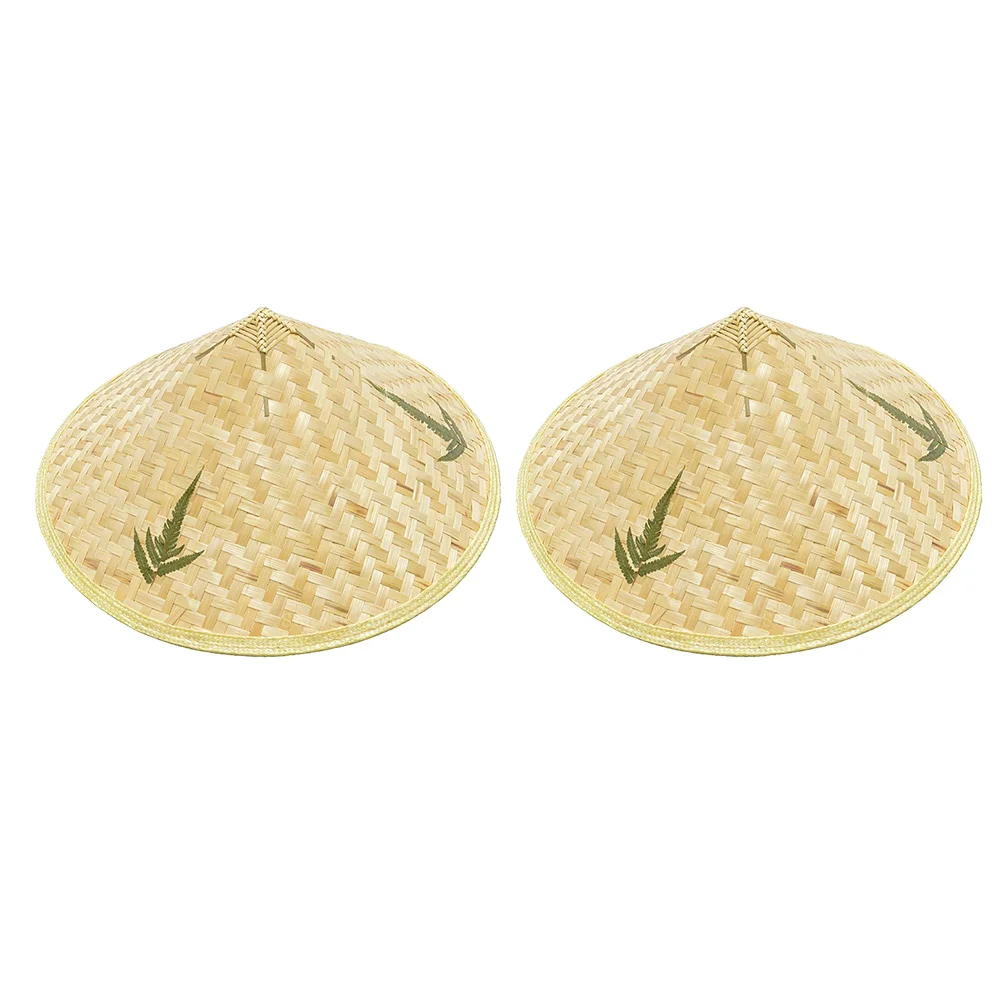 

Bamboo Woven Straw Hats Traditional Chinese Oriental Bamboo Straw Cone Garden Fishing Hat Rice Hat Asian Hat Japanese Hat