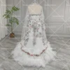 Customized Fairy Colorful Embrioiderey Puffy Wedding Dress Off Shoulders Sweetheart Overlay Tulle Bloom Flower Bridal Gowns 6