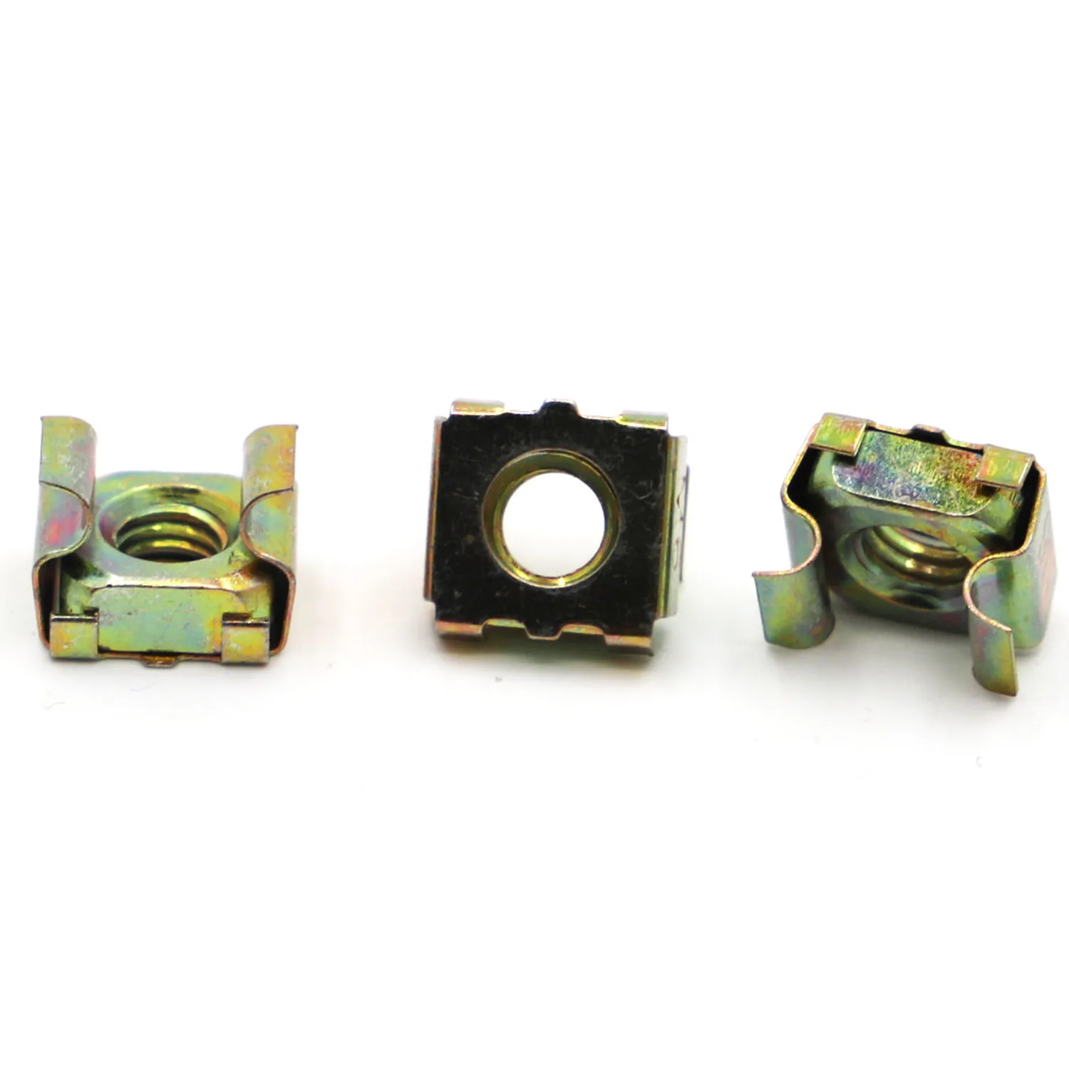 M4 M5 M6 M8 M10 M12 Color Zinc-plated Quartet Floating Nuts Cassette Elastic Enclosure Card Cage Nut Square Snap-In Nut