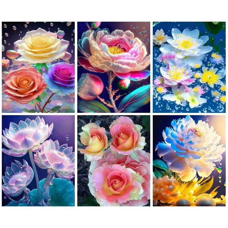 

GATYZTORY Paint by Numbers for Adults Beginner Flower Oil Painting Drawing By Numbers Home Decors Canvas Painting Artwork