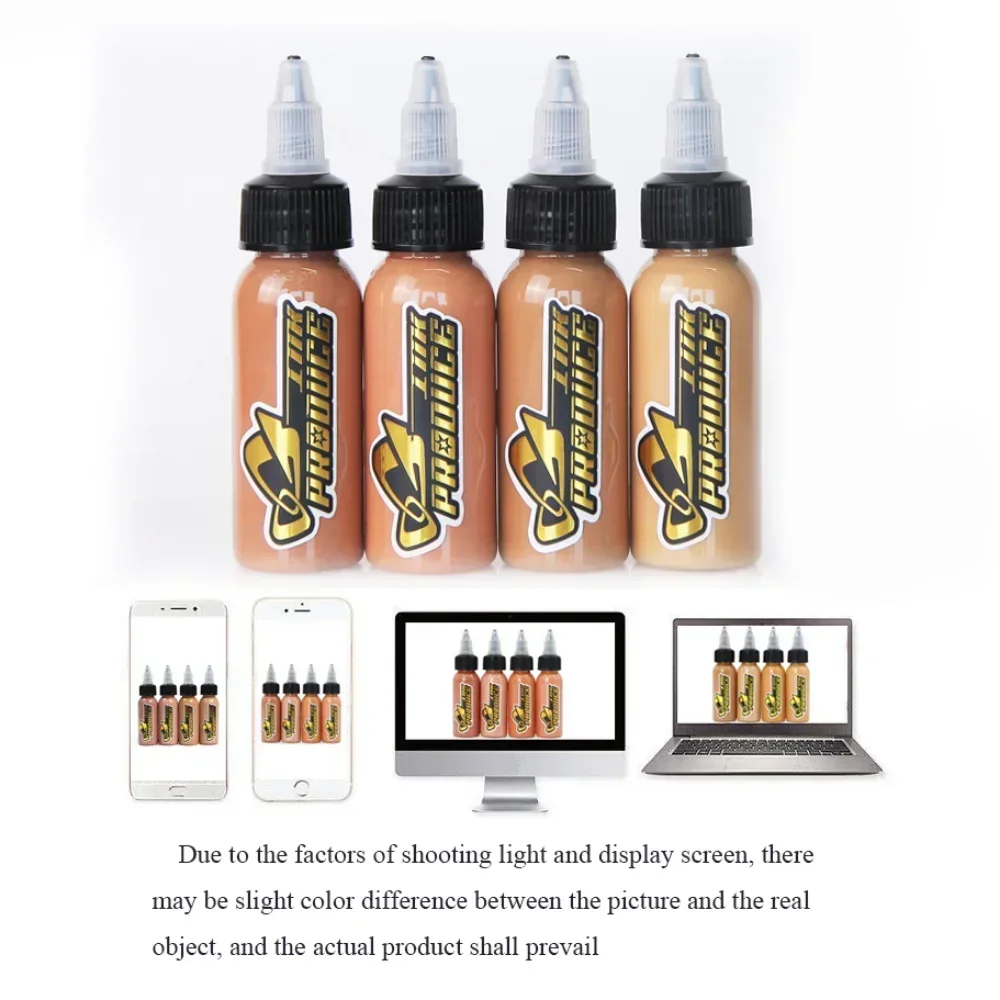 30ML Tattoo Skin Covering Ink Professional 4 Color Natural Body Art Permanent Makeup Tattoo Artists Accessories Supplys