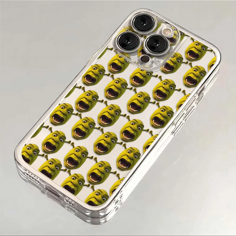 Cartoon Shrek-Themed Clear Phone Case