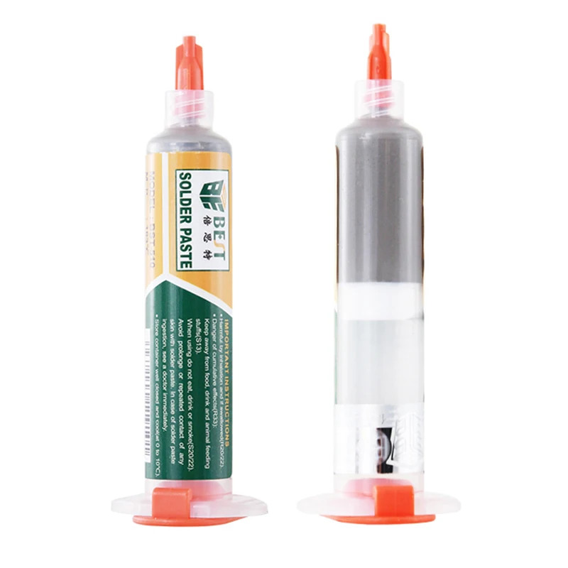 10cc Syringe Liquid Flux Soldering Paste Welding Tool Medium Temperature Melting Point 183C Tin Solder Paste For Welding rma 223 10cc bga tin solder paste flux needle tip syringe no clean flux grease for phone smd pga pcb welding soldering tool