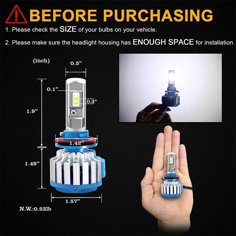 Фото Turbo Led T1 H4 H7 светодиодная фара 70 Вт H1 H3 H11 9004 9005 9006 9007 881 K 6000 лм Автомобильная фотолампа H13 №2