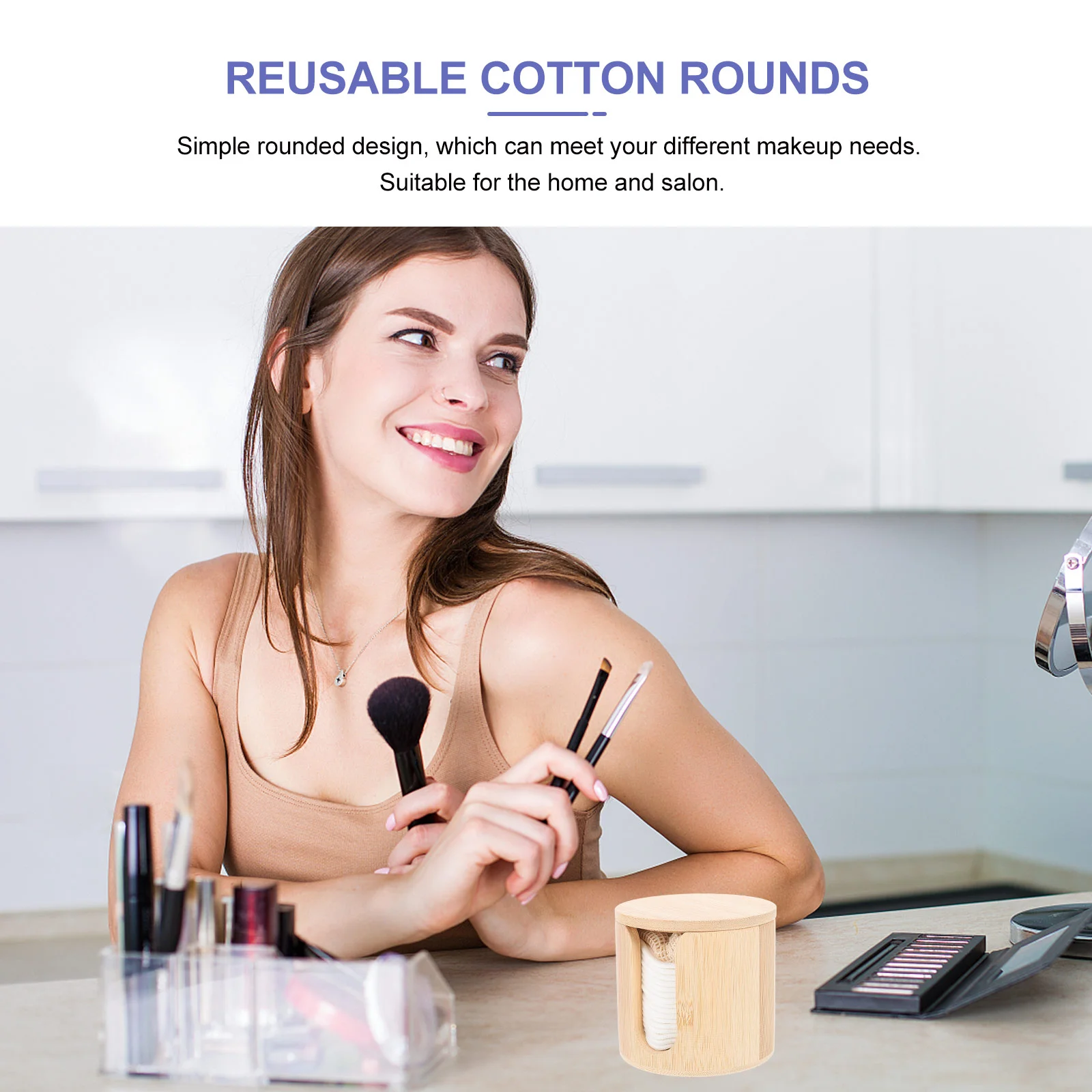 Makeup Remover Pad Cotton Cosmetics Pads Rounded Face Puffs Washing Powder Cleaning 6