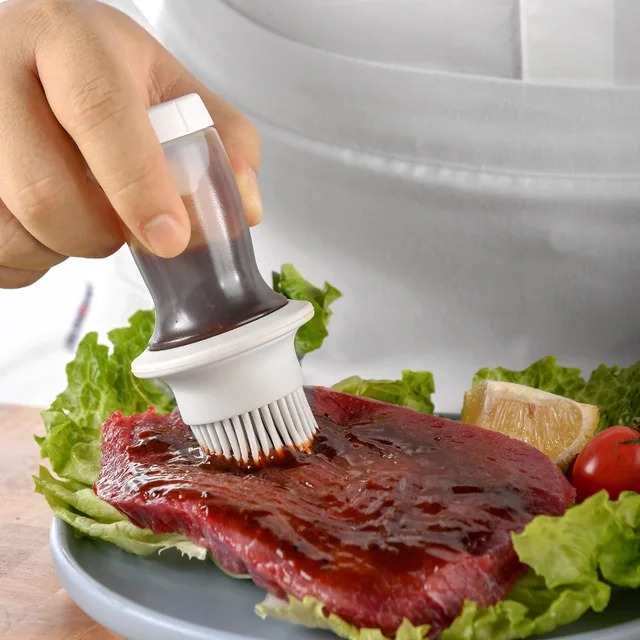 Olaj Palack Kefe Szilikon Üvegkondicionáló Olívaolaj Szivattyú Edény Ecet Spray Bbq Főzőedény Adagoló Főző Fűszerszám