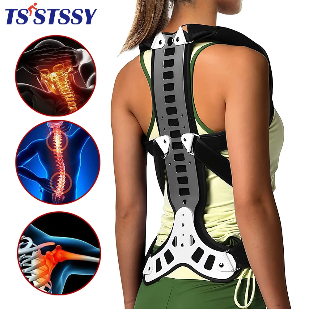 Adjustable Posture Corrector Metal Back Straightener Brace Support Men