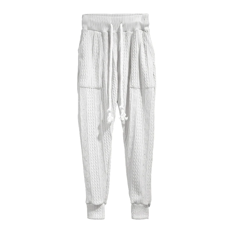 Men's solid color sweatpants American style men's casual pants home wear elastic belt soft and comfortable jogging pants
