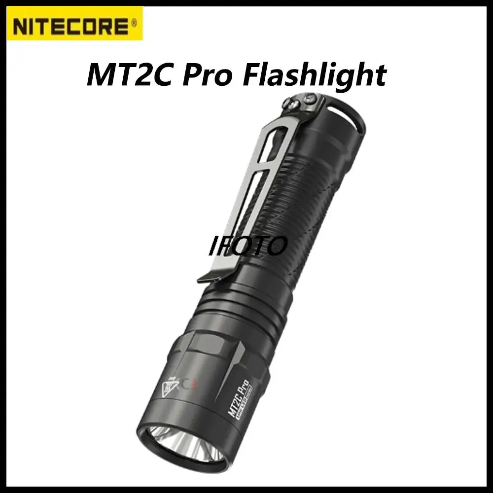 NITECORE MT2C 프로 컴팩트 전술 손전등, 밝은 야외 손전등, NL1836R, 3600mAh C 타입 충전식 배터리