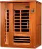 Indoor Sauna Room with Tempered Glass, Dynamic Lugano 3-Person Low EMF (Under 8MG) FAR Infrared Sauna (Canadian Hemlock) 3