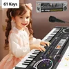 Chriyungel Kids Electronic Piano Keyboard with Microphone  61 / 37 Keys Organ Musical Instrument Toy Gift for Child Beginners 1