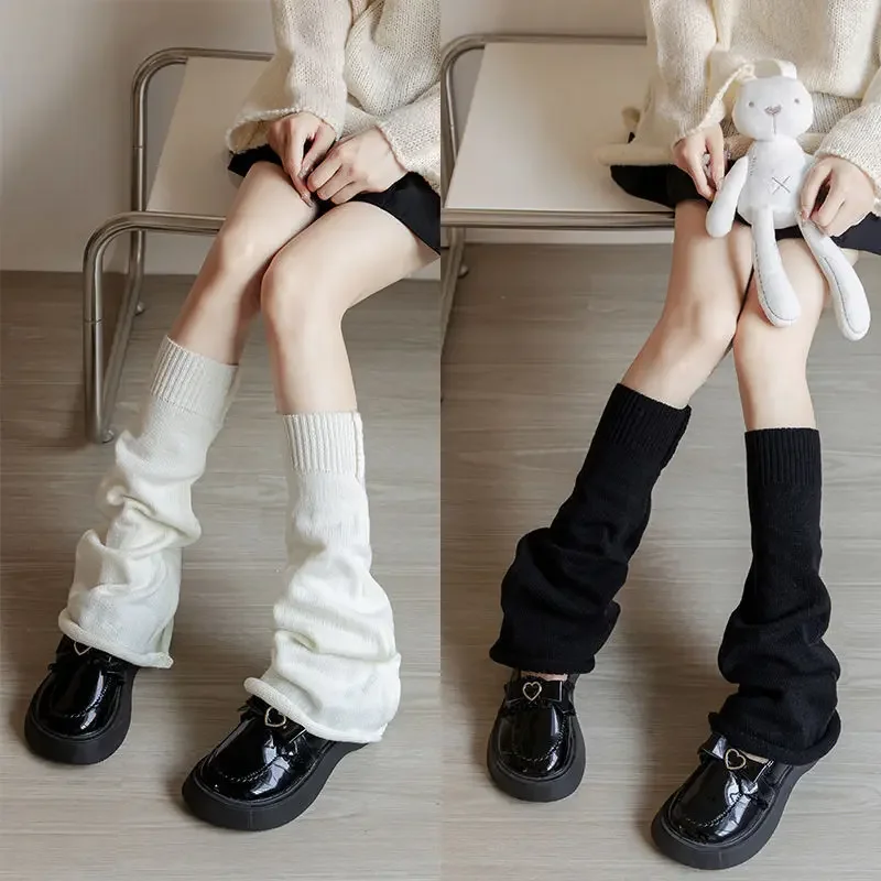 Neue Herbst und Winter Lolita breite Beinwärmer Gothic JK süße gestrickte Leggings Arm Knöchelwärmer ausgestellte lange Wärmer Fußabdeckung – Detail 8