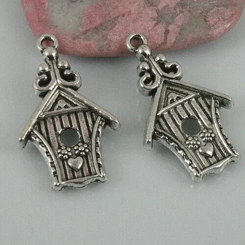 

6pcs 30*18mm hole 1.9mm tibetan silver color love house charms EF0520
