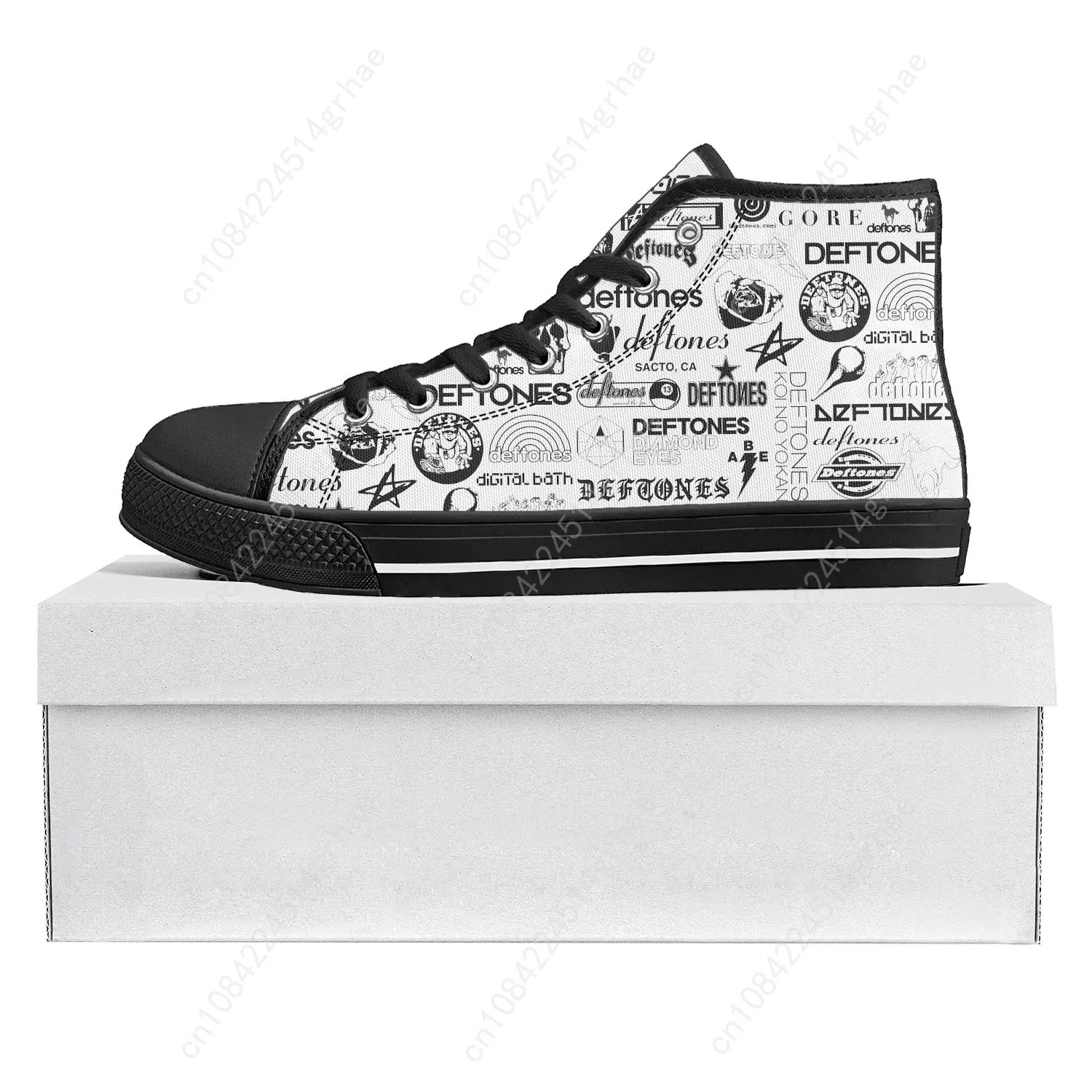 D-Deftones Metal Art Rock Band High Top High Quality Sneakers Men Womens Teenager Canvas Sneaker Casual Couple Shoes Custom Shoe