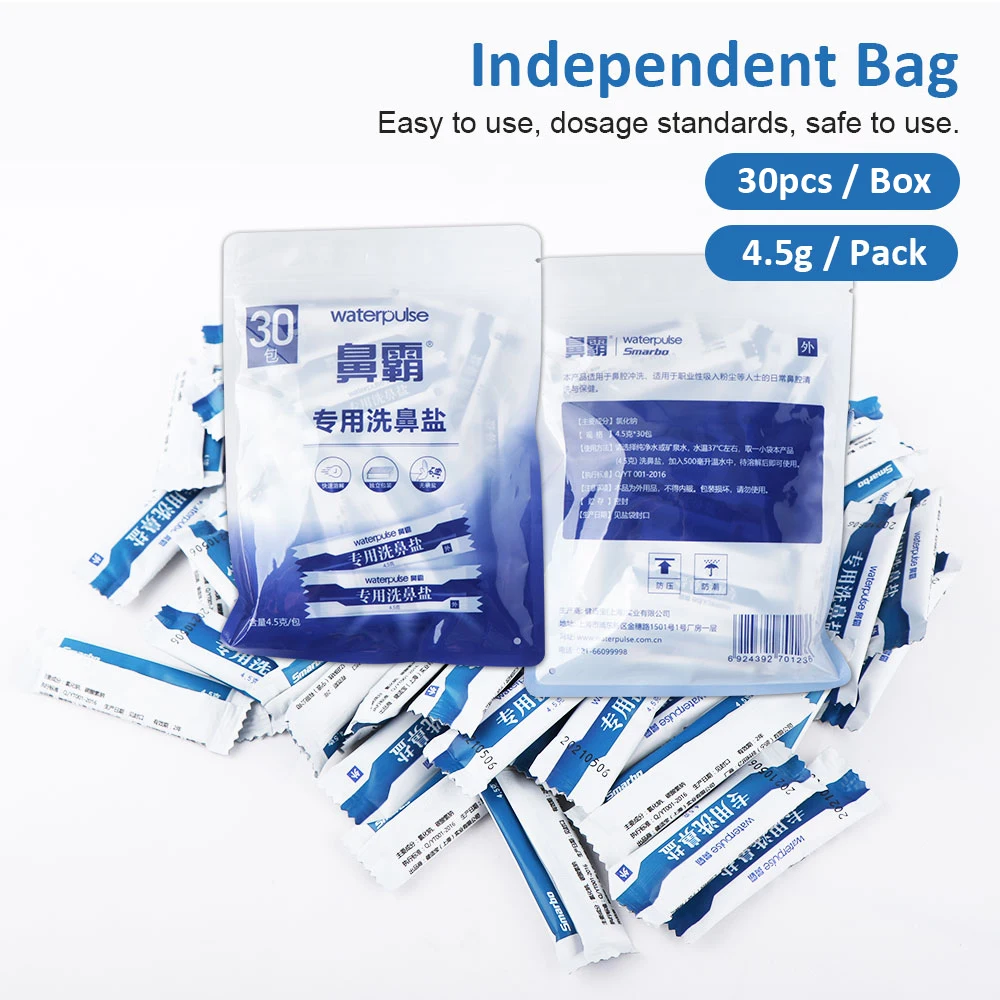 Nasal Irrigator Set 60pcs 2.7/ 4.5g Nasal Wash Salt for Adults Children Nose Cleaner Rinse Allergic Rhinitis Relief Nose Cavity Protector Irrigation