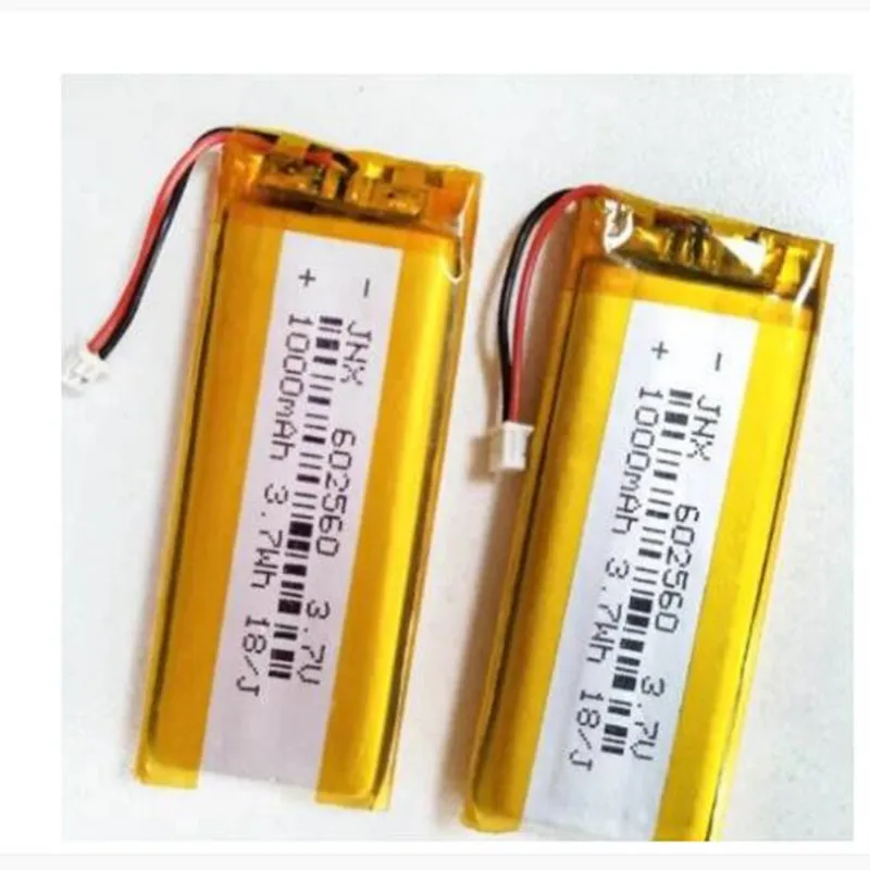 

2Pcs/Lot 3.7V 602560 1000MAh Polymer Lithium Ion Li-po Li-ion Rechargeable Battery