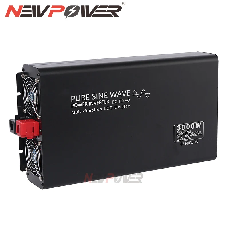 Best Seller Trendy 3Kw 12V 24V 36V 48V 60V 72V 84V Cc A Ca 100V 110V 120V 220V 240V Inverter A Onda Sinusoidale Pura Display Lcd 3000W