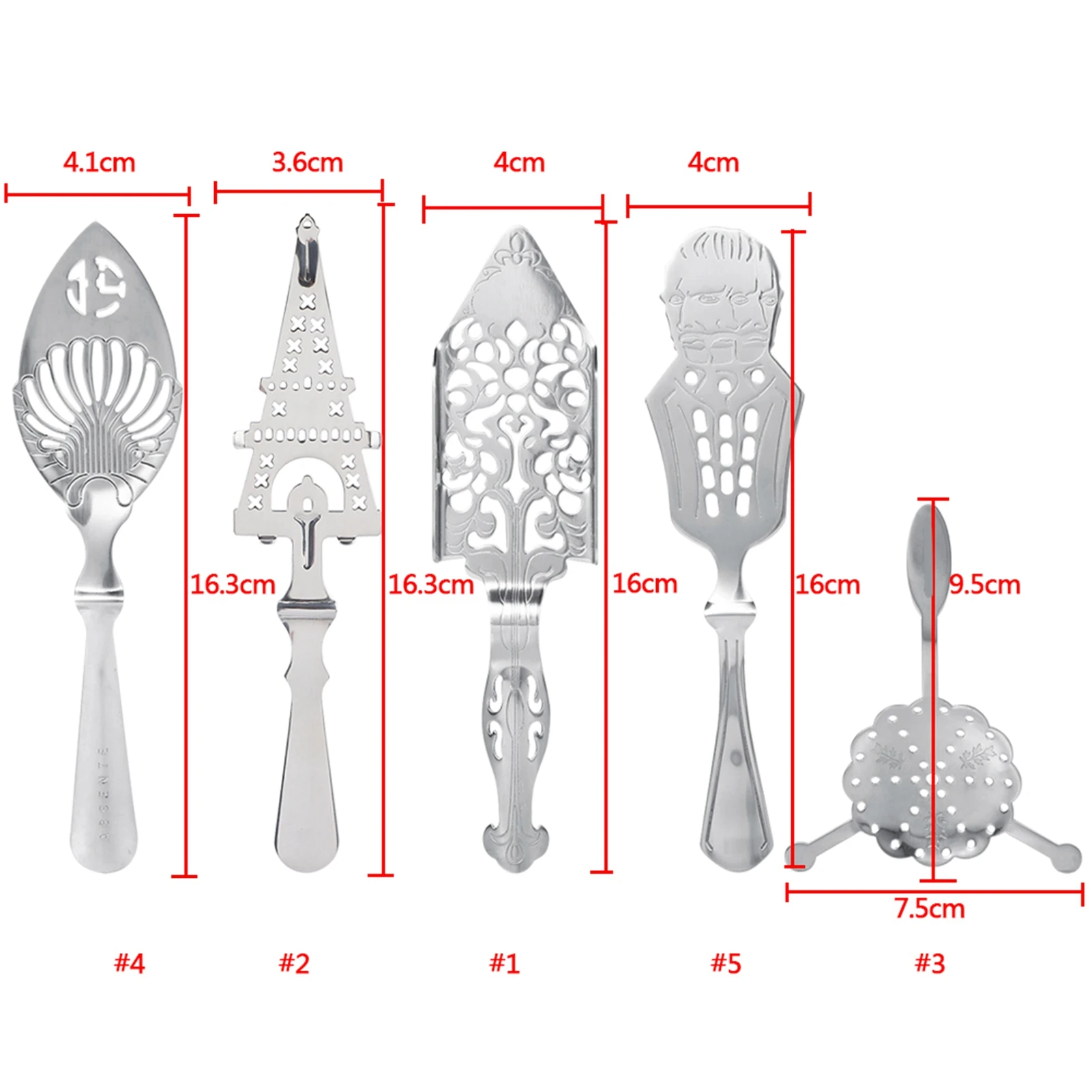 304 Stainless Steel Cocktail Glass Cup Drinking Filter Wormwood Spoon Absinthe Spoons Drinking Spoons cutlery set stainless steel cutlery set