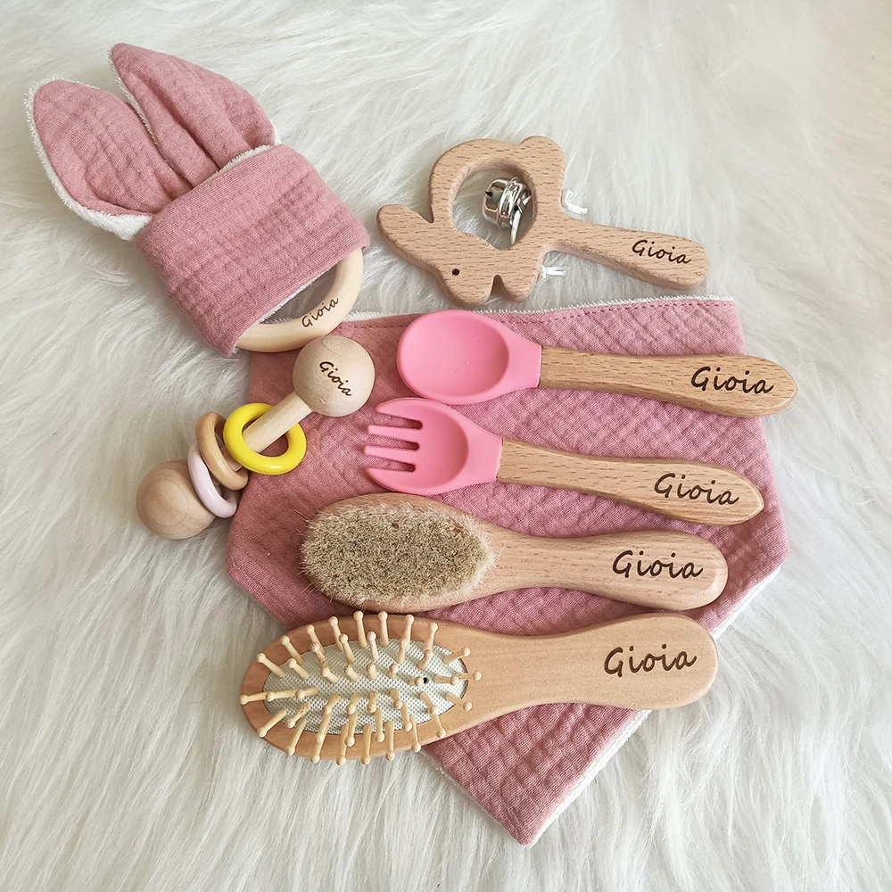 8 Piece Personalized Name Bath Toy Fork Spoon Set 012 Months Old Baby