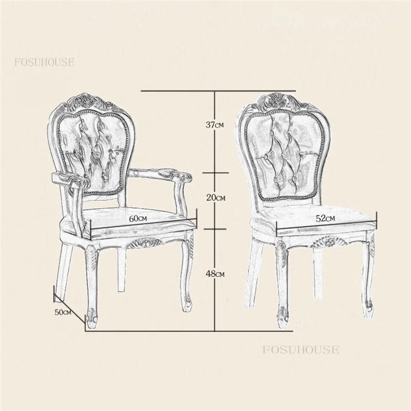 Europäischen Massivholz Stühle für Esszimmer Amerikanischen Retro Leder  Sessel Kreative Esszimmer Stuhl Haushalt Rückenlehne Stuhl - AliExpress