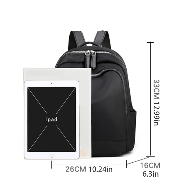 Fashionable backpack, large capacity travel bag with practical pockets - handbag, zipper closure