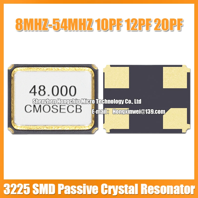 3225 48M 48MHZ 48.000MHZ SMD Passive Crystal Resonator 8PF 10PF 12PF 20PF 10PPM 2P High Precision Quartz Resonator 10PCS