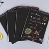 10 Sheets Fun Magic Drawing Book Toy DIY Scratch Notebook Black Cardboard Children Learning Toys Scratch Art Painting Doodle 4