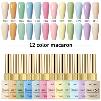 12PC Set di smalti per gel per unghie Prodotti per manicure di design per unghie fai-da-te Soak Off Gel UV Kit di vernice gel per manicure a lunga durata