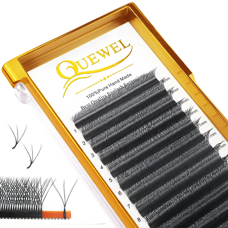 Double Tip 6D W Volume Faux Eyelash False Eye Lash 8-15mm Mix Fan W Style