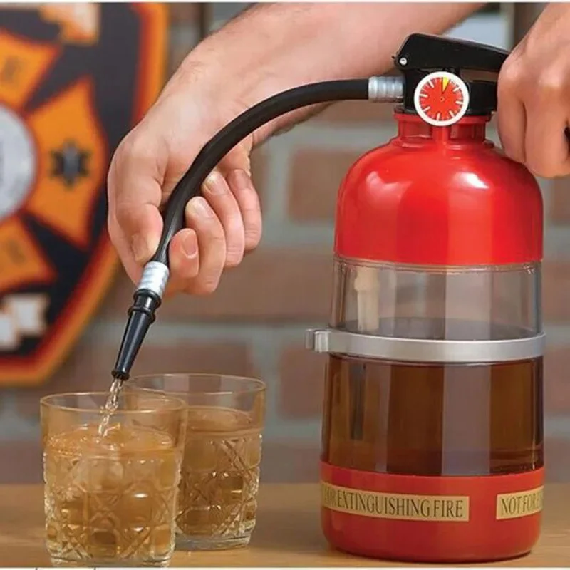3L Creative Wine Fire Extinguisher Bottle Hand Pressed Large Capacity Beer Soda Water Party Bar Accessories Fun Gift beverage dispenser