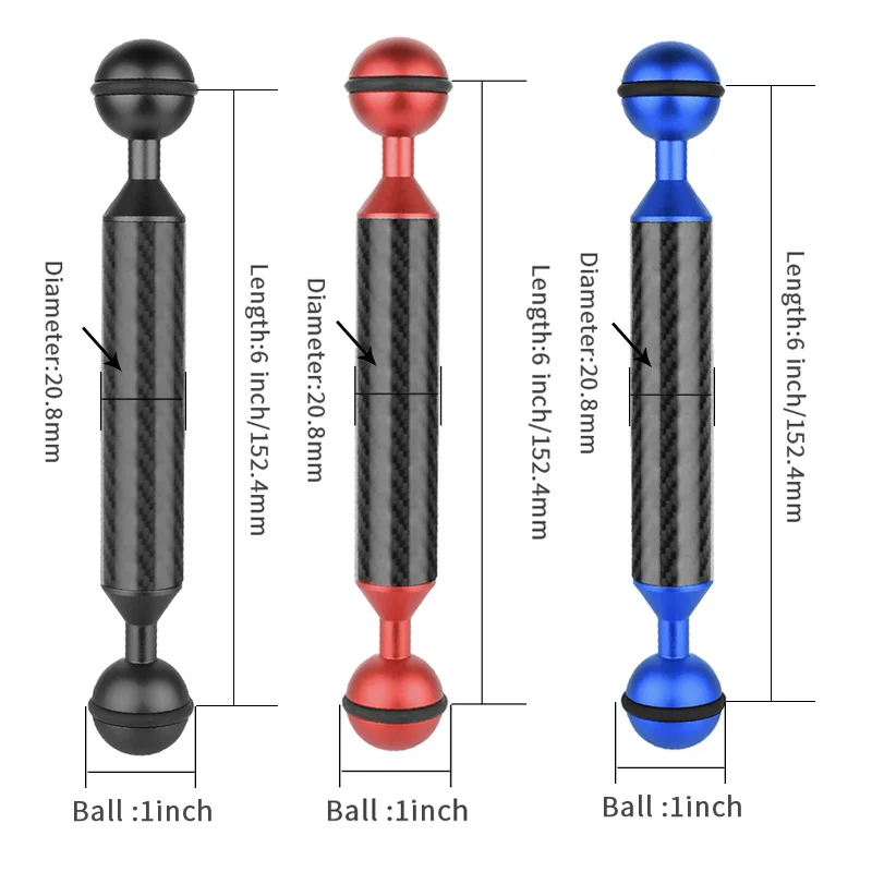 1 zoll Dual Ball Kopf Adapter Tauchen Auftrieb Arm Licht Halter Kamera Unterwasser Tablett Verlängern arm Halterung für GoPro 11 insta360 X3 – Detail 10