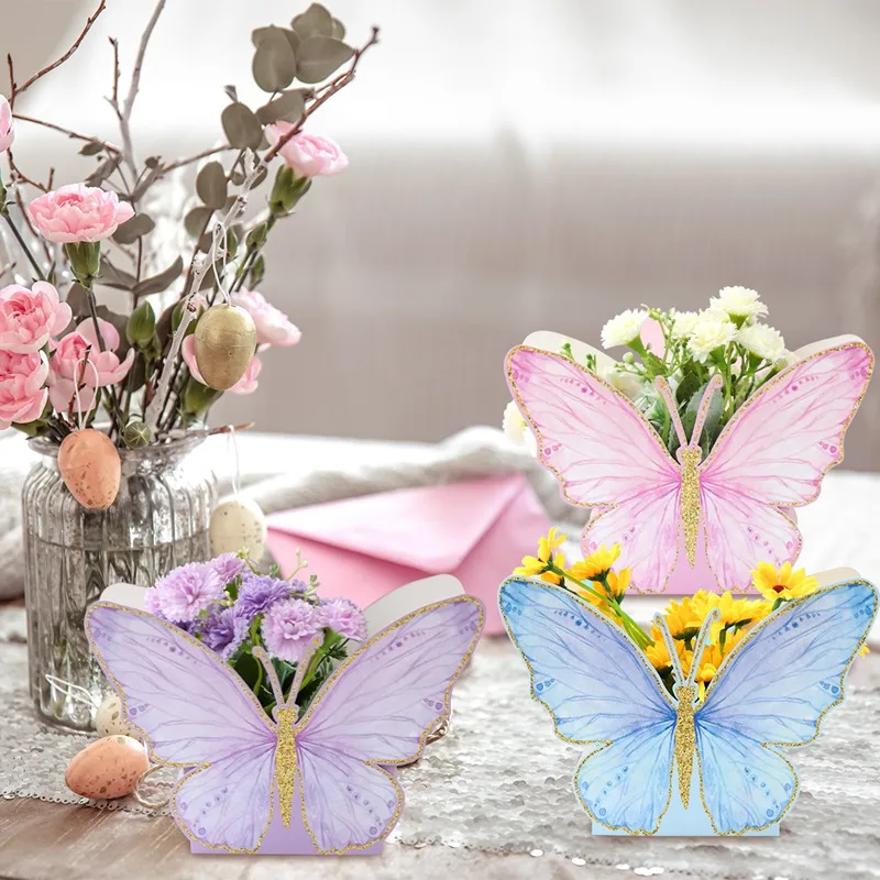 Butterfly Box Flower For Mothers Day Fathers Day Thanksgiving Day Valentines Day Thanksgiving Floral Birthday Table Wall Decor