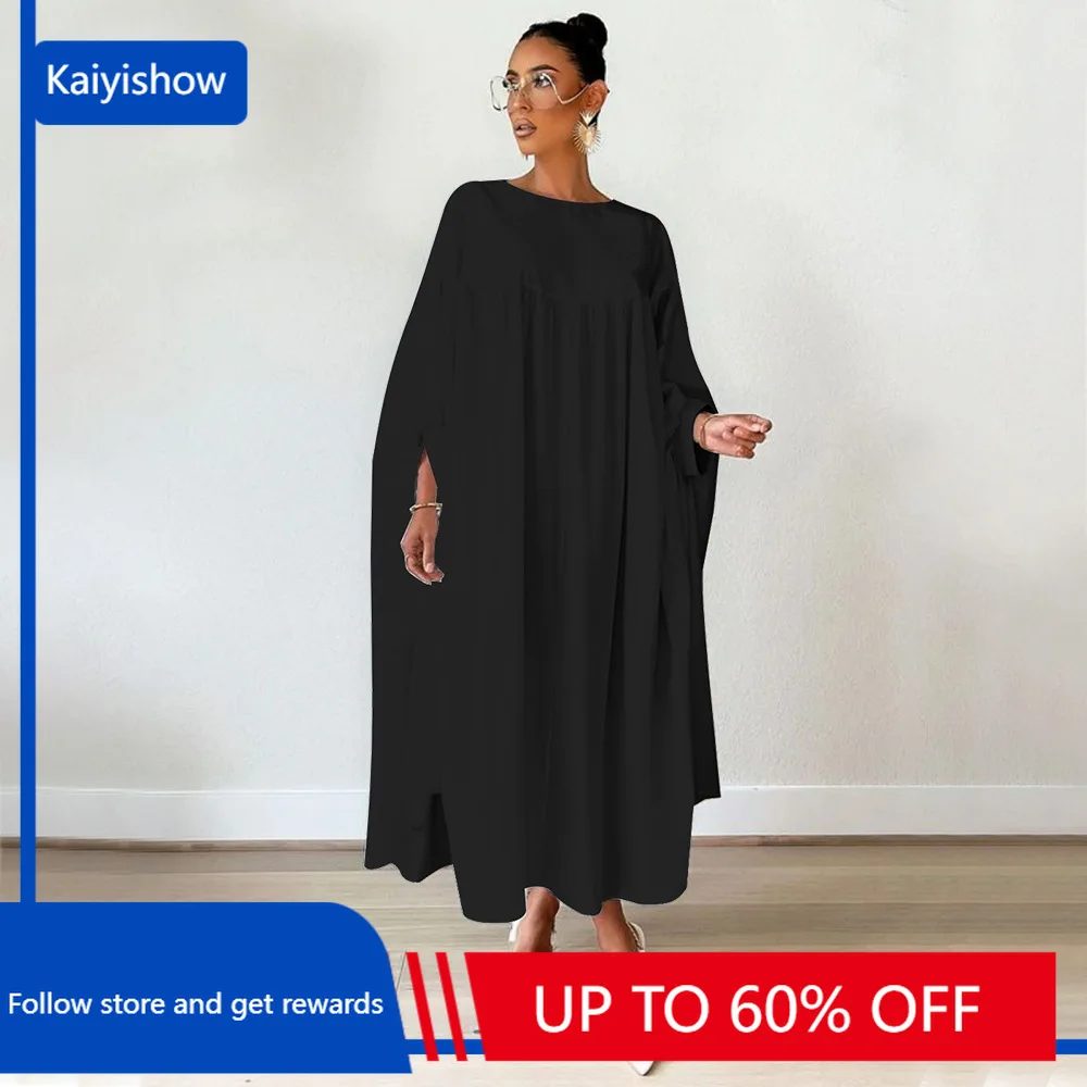 

Африканское платье для женщин, Boubou Africa Femme 2023, однотонная одежда Дашики с длинным рукавом, платья из Анкары, женское платье