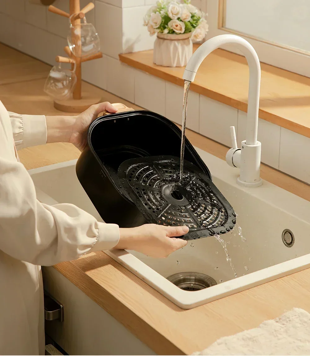 Kitchen technology air fryer. Home integrated fryer. Light fat, low oil frying. Multifunction electric oven. 6