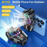 Nouveau X112 téléphone portable clip arrière refroidi par Air PUBG jeu refroidisseur 3 vitesses radiateur de refroidissement avec lumière colorée rvb pour IPhone Android 2