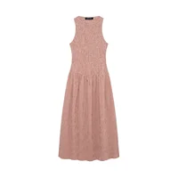 BSAY Dress for Women Fashion Summer New Plaid Fold Sleeveless O-neck Midi Vest Dresses French Chic Female Evening Clothing - Image 6