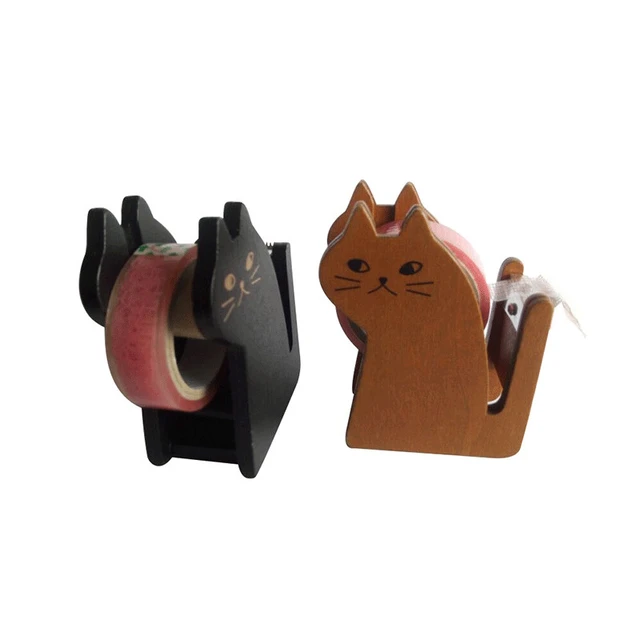 Distributeur de ruban adhésif en bois - Papeterie - au-chat-heureux