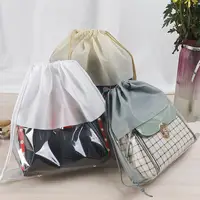 Handbag Storage Pouch Practical Moistureproof Storage Bag Dustproof Drawstring Non Woven Fabric Clothes Storage Bag For Home 1