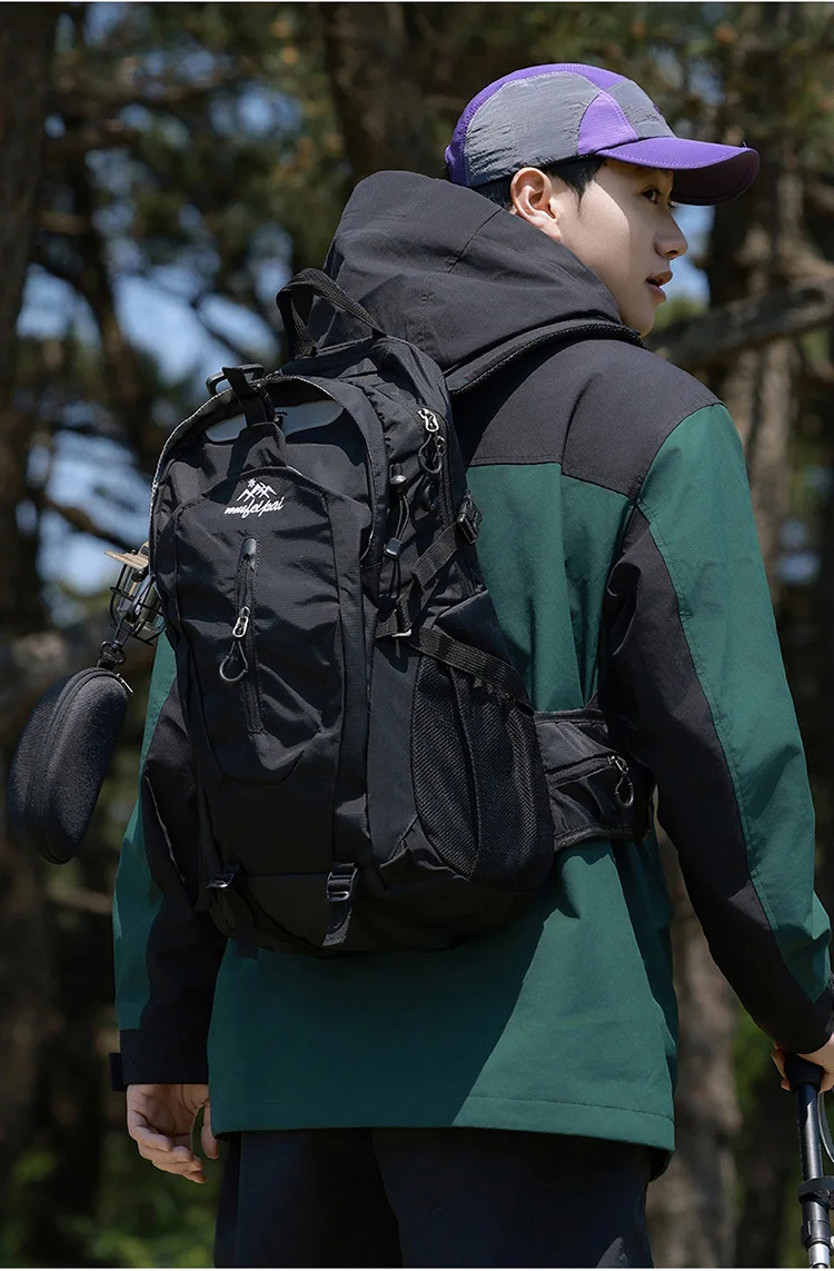 Extra große 40L Outdoor-Sport-Bergsteigertasche für Männer und Frauen, Paar-Rucksack, lässige wasserabweisende doppelte Umhängetaschen – Detail 15